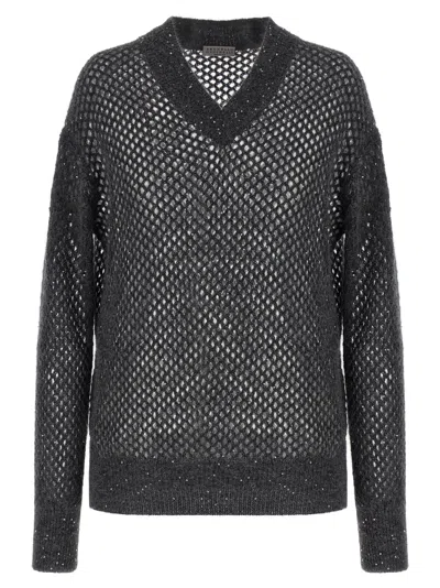 BRUNELLO CUCINELLI RUSTIC DAZZLING NET SWEATER
