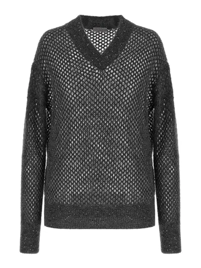 BRUNELLO CUCINELLI RUSTIC DAZZLING NET SWEATER