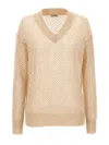 Brunello Cucinelli Rustic Dazzling Net Sweaters And Cardigans Beige
