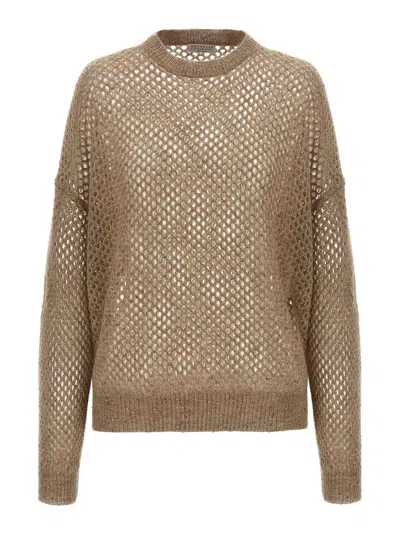 BRUNELLO CUCINELLI RUSTIC DAZZLING NET SWEATER