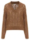 Brunello Cucinelli Rustic Dazzling Net Sweater In Brown