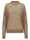 Brunello Cucinelli Mohair-blend Mesh Sweater In Brown