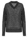 Brunello Cucinelli Rustic Dazzling Net Sweaters And Cardigans Gray In Black