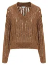 Brunello Cucinelli Rustic Dazzling Net Sweater In Brown