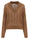 Brunello Cucinelli Rustic Dazzling Net Sweater In Red