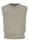 Brunello Cucinelli Rustic Dazzling Net Gilet Gray