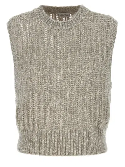 BRUNELLO CUCINELLI BRUNELLO CUCINELLI 'RUSTIC DAZZLING NET' VEST