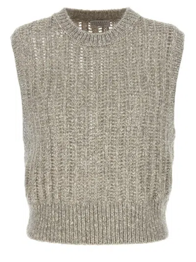BRUNELLO CUCINELLI BRUNELLO CUCINELLI 'RUSTIC DAZZLING NET' VEST