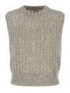 Brunello Cucinelli Rustic Dazzling Net Gilet Gray In Gray