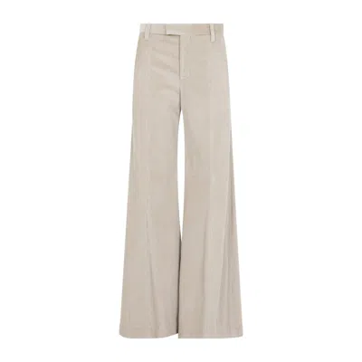 Brunello Cucinelli Cotton Corduroy Wide-flare Trousers With Monili In Multi