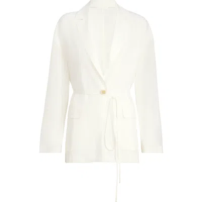 Brunello Cucinelli Sablé Crêpe Blazer In White