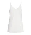 Brunello Cucinelli Sable Silk Crepe Tank Top In White