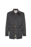 Brunello Cucinelli Safari Jacket With Padding In Gray