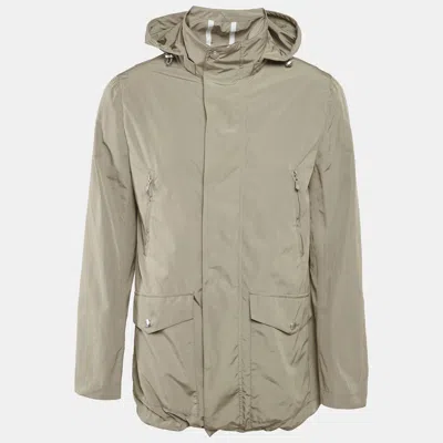 Pre-owned Brunello Cucinelli Sage Green Synthetic Hooded Jacket S