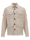 Brunello Cucinelli Ter-repellent Cotton-blend Safari Jacket In Beige