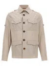 Brunello Cucinelli Ter-repellent Cotton-blend Safari Jacket In Beige