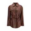 Brunello Cucinelli Long Sleeve Leather Jacket