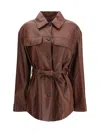 Brunello Cucinelli Long Sleeve Leather Jacket