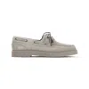 Brunello Cucinelli Taupe Grey Boat Moccasins With Monili Chain In Neutral