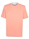 Brunello Cucinelli Men Crew Neck T-shirt With Faux-layering In Pink