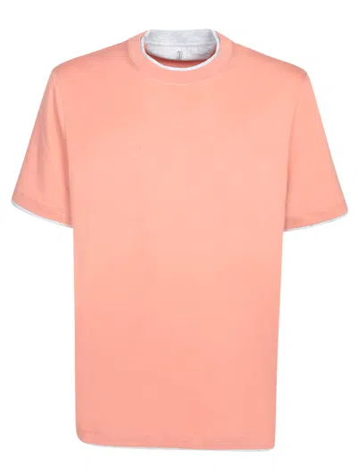 BRUNELLO CUCINELLI SALMON COTTON T-SHIRT