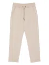 Brunello Cucinelli Cotton Joggers With Elastic Waistband And Side Pockets In Neutral