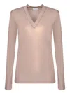 Brunello Cucinelli Monili Chain-detail Lurex Top In Beige