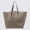 BRUNELLO CUCINELLI BRUNELLO CUCINELLI SAND BEIGE COTTON-LINEN BLEND TOTE BAG