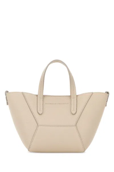 Brunello Cucinelli Sand Leather Handbag In Orange