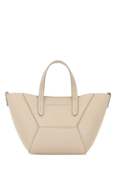 Brunello Cucinelli Sand Leather Handbag In Neutral