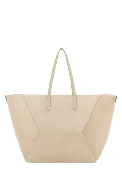 Brunello Cucinelli Sand Suede Shopping Bag