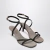 Brunello Cucinelli Sandal City Grey With Precious Straps