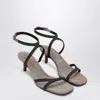 Brunello Cucinelli Sandal City Grey With Precious Straps