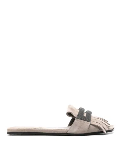 Brunello Cucinelli Flat Sandals With Decorations