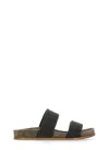 Brunello Cucinelli Grey Sandals With Monile Decoration And Round Open Toe In Gray