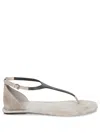 Brunello Cucinelli Toe Band Strappy Sandals In Beige