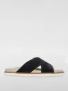 Brunello Cucinelli Black Suede Leather Slippers With Cross-strap Silhouette In Black