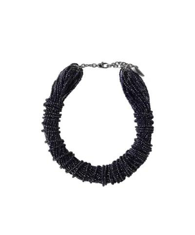 Brunello Cucinelli Sandstone Choker Necklace In Black