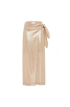 Brunello Cucinelli Coated Cotton Wrap Skirt In Pattern