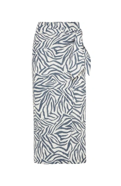 Brunello Cucinelli Sarong Skirt In Marine Blue