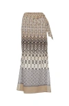 Brunello Cucinelli Women's Cotton Ethnic Print Gauze Sarong Skirt In Mud