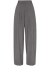 Brunello Cucinelli Wool-blend Baggy Tailored Trousers In 灰色