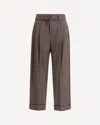 Brunello Cucinelli Baggy Tailored Wool Trousers In Brown