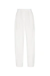 Brunello Cucinelli Women Slouchy Trousers In Viscose And Linen Fluid Twill With Moniline In White