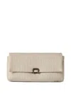 Brunello Cucinelli Sartorial Clutch Bag In Techno Raffia In Neutral