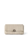 Brunello Cucinelli Sartorial Clutch Bag In Techno Raffia In Neutral