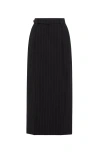 Brunello Cucinelli Wool-blend Pinstripe Skirt In Black