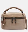 Brunello Cucinelli Sartorial Icon Small Suede Tote Bag