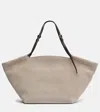 Brunello Cucinelli Sartorial Large Suede Tote Bag In Sand