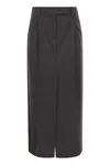 Brunello Cucinelli Women Sartorial Long Skirt In Virgin Wool Canvas